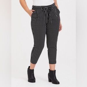 Torrid Black and White Stripe Challis Tie Front Pant Missing Belt Size 2x​